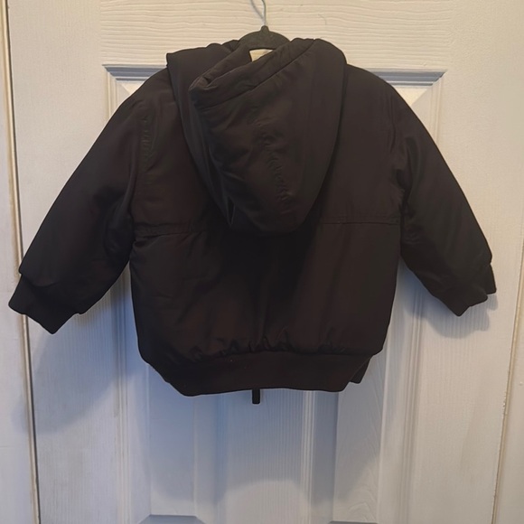 Kids Black Hooded Winter Jacket - Picture 6 of 7